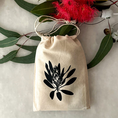 ECO Tea Towel Black Cockatoo & Banksia Design.