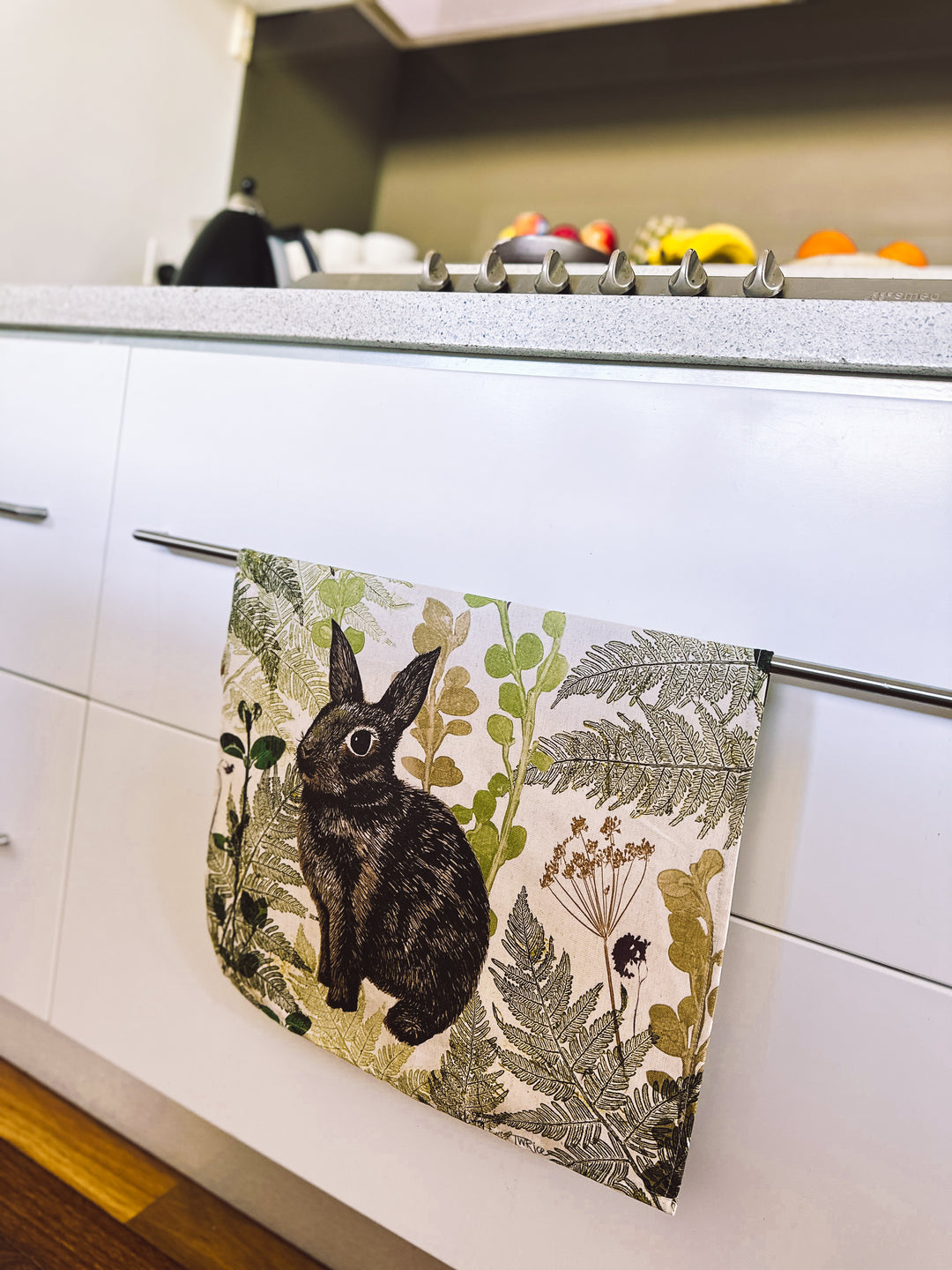 ECO Tea Towel Enchanted Outback Bunny Design.