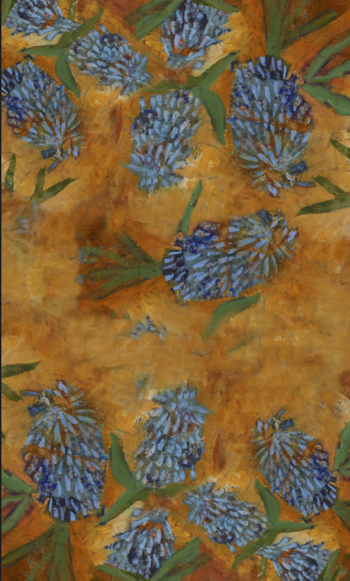 Banksia silk and modal designer scarf by artist Trudy Rice