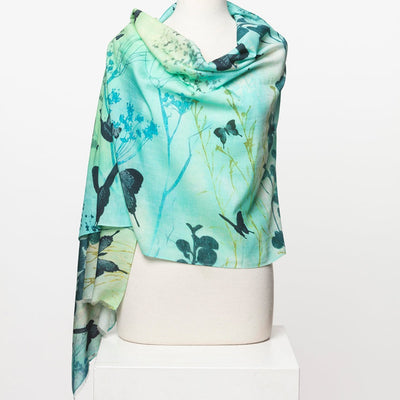 Silk and Cotton Butterfly Scarf by artist Trudy Rice