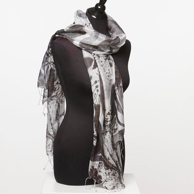 Kingfisher silk and modal designer scarf by artist Trudy Rice
