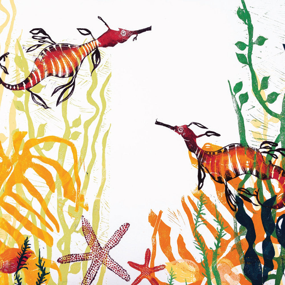Square Greeting Card - The Playful Sea Dragons
