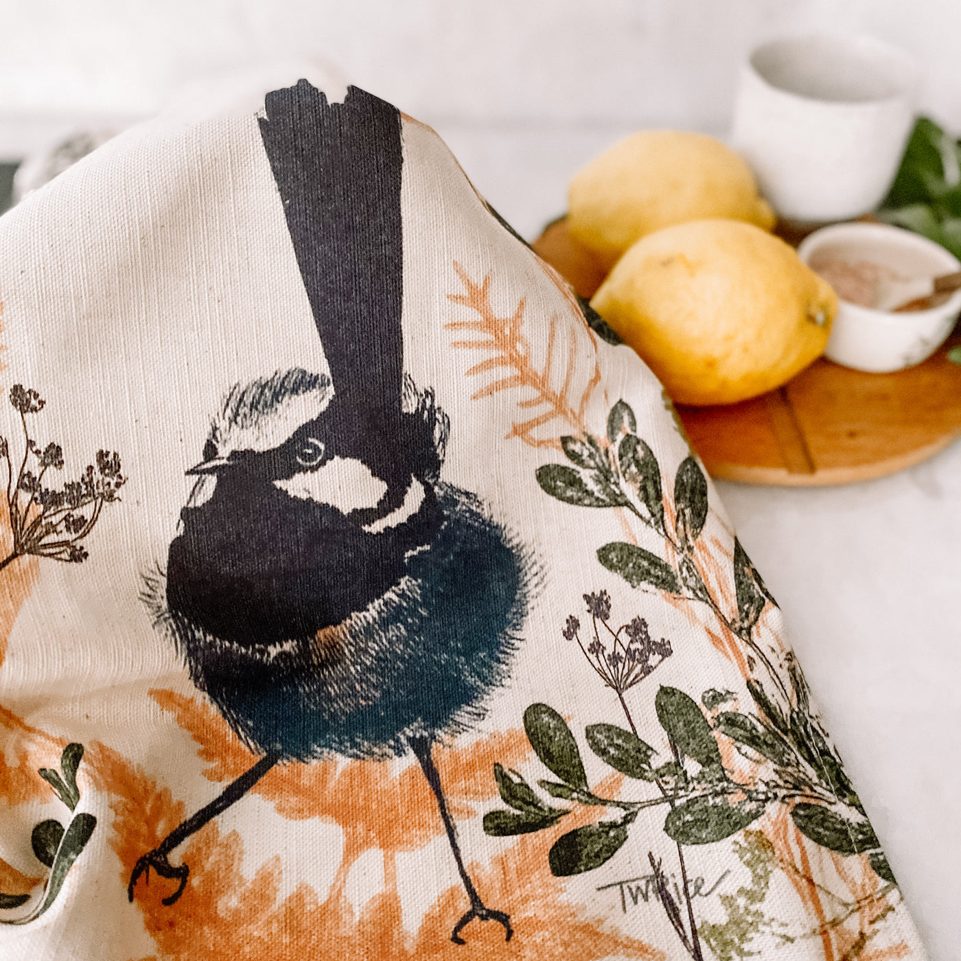 ECO Tea Towel Splendid Fairy-Wren Design.